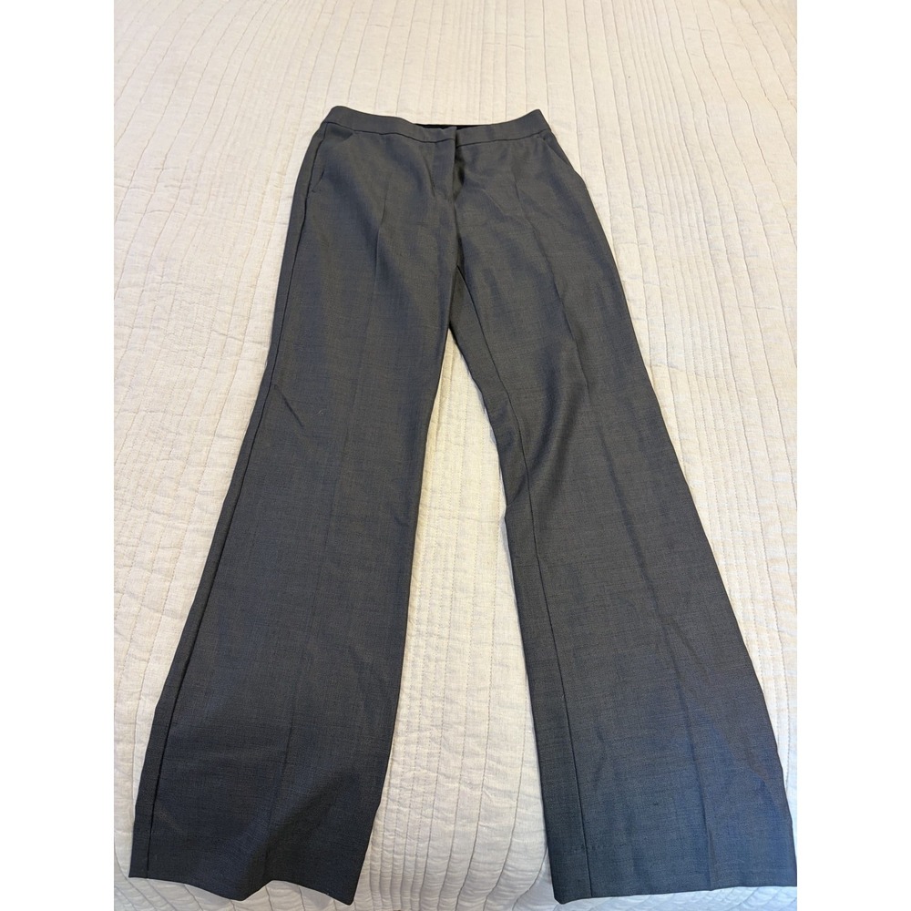 Max Mara Women's US 6 Grey Virgin Wool Blend Flare Leg Dress Pants Trousers